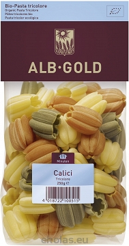 MAKARON (SEMOLINOWY TRÓJKOLOROWY) CALICI (TULIPAN) BIO 250 g - ALB GOLD